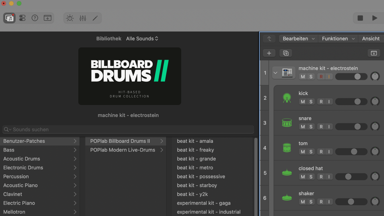 Billboard Drums II Update: DMD Channel Strips for Logic Pro
